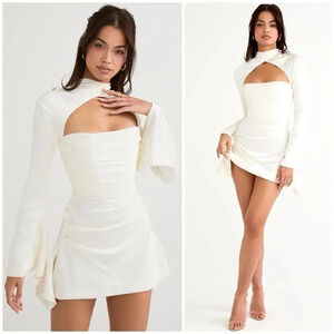 NEW House of CB Toira Ivory Draped Corset Dress